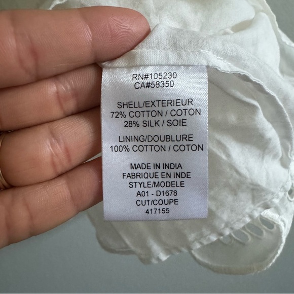 Joie Cotton Silk Blend Lace Ivory Mini Summer Sun Dress Size Small Made In India - Picture 7 of 14